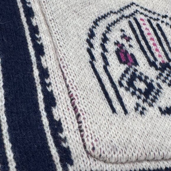 Anthropologie Angel of the North Wool Beige Plum Fringe Poncho Vest Cardigan - Picture 13 of 13